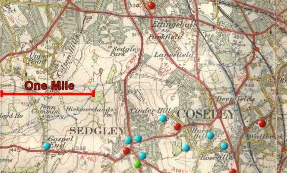 Sedgley map