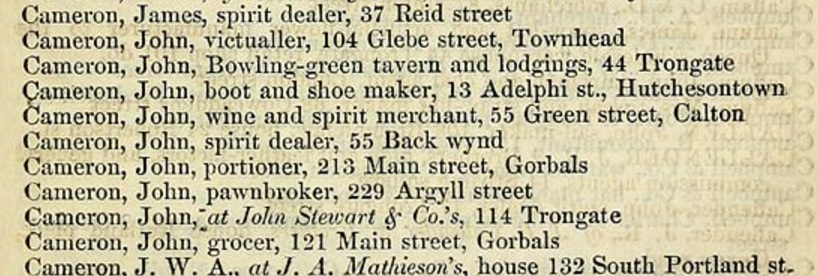 1845 city directory Glasgow