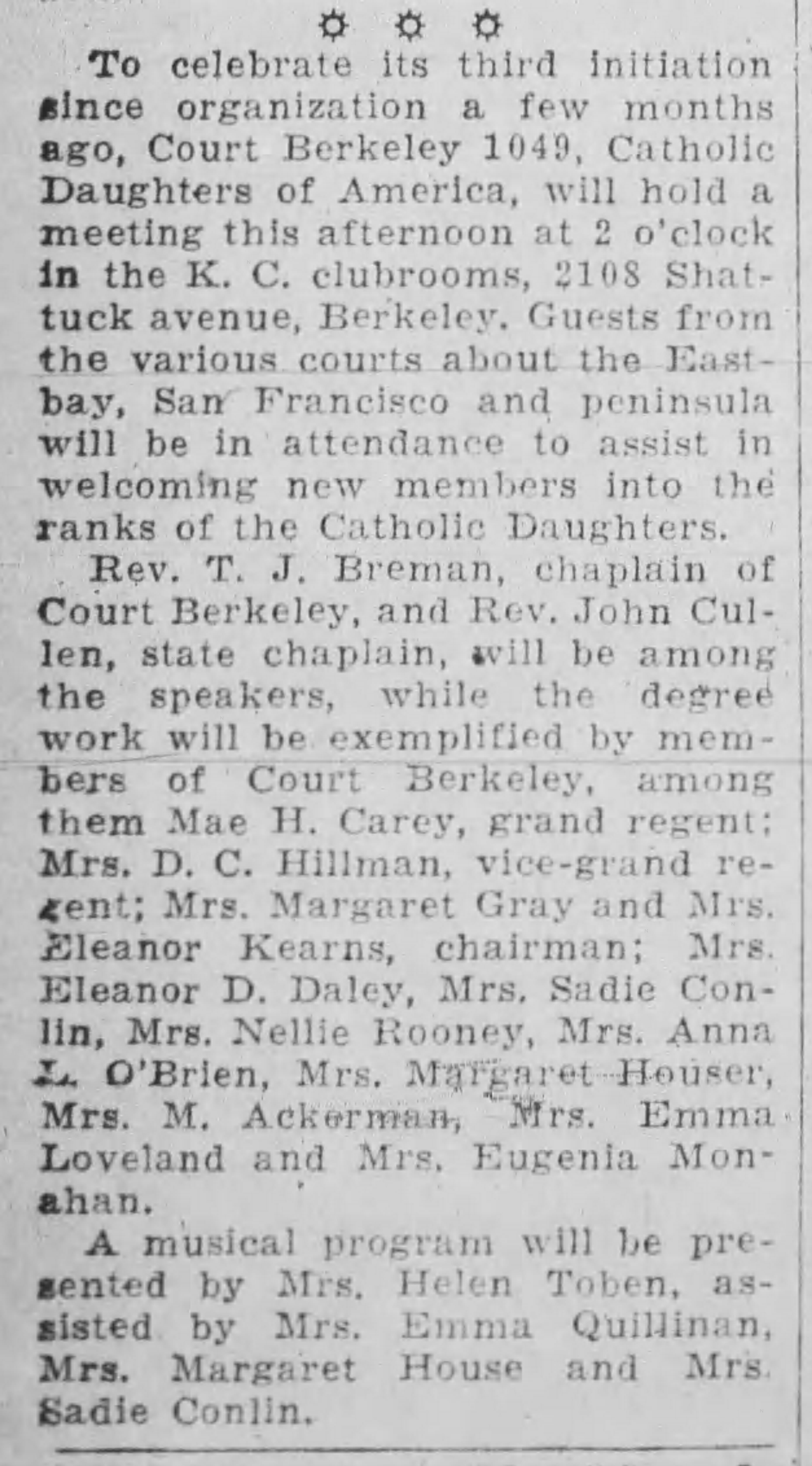 Oakland
        Tribune 23 Oct 1927