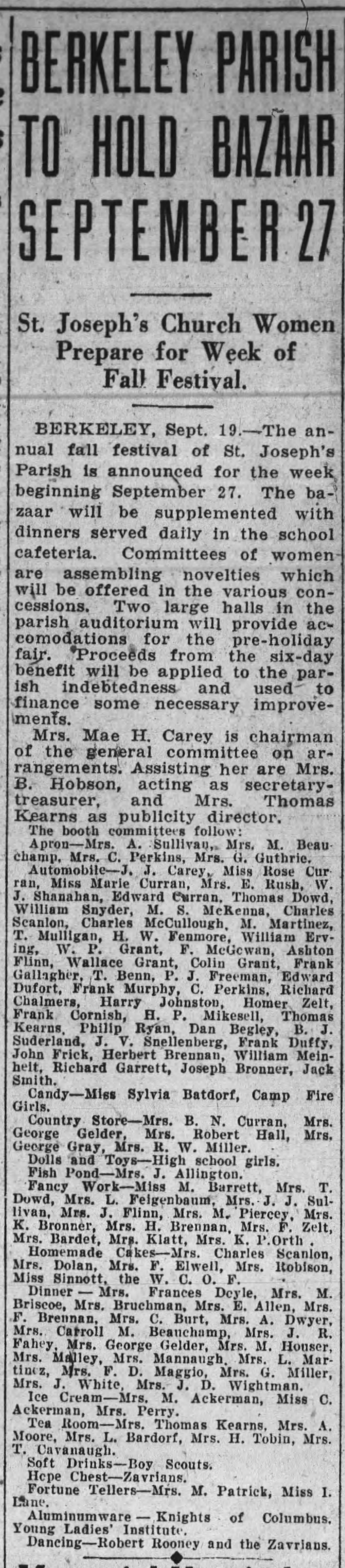 Oakland
        Tribune 19 Sept 1926