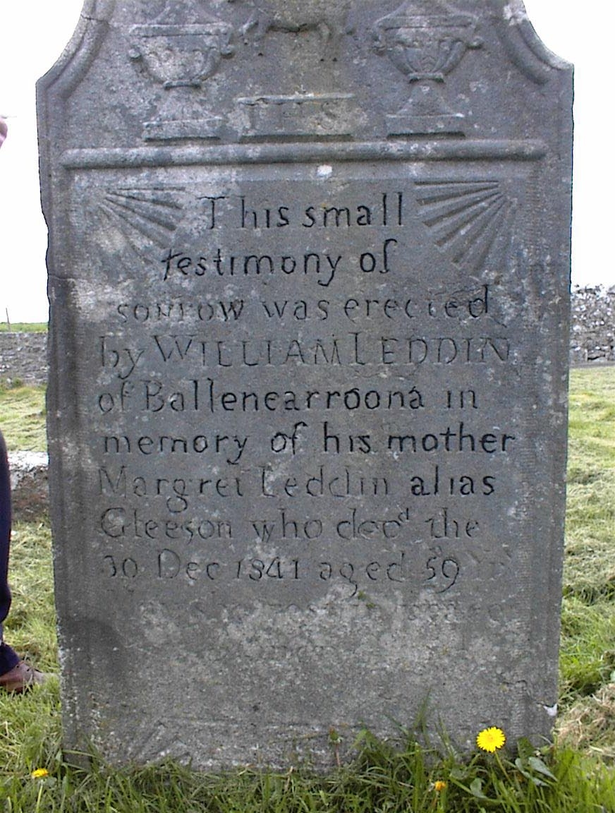 Margaret Leddin gravestone