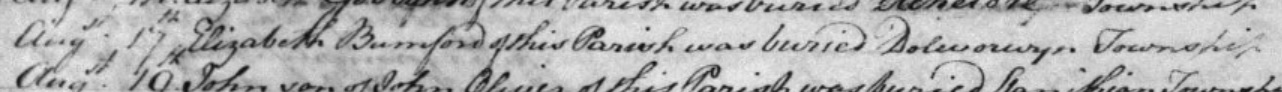 Elizabeth Bumford burial