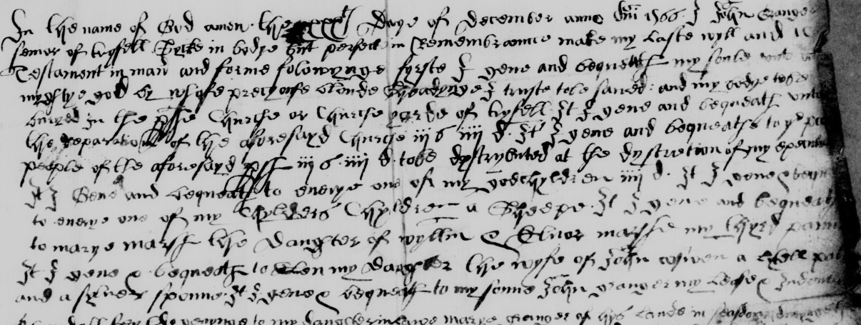 John Granger will 1566