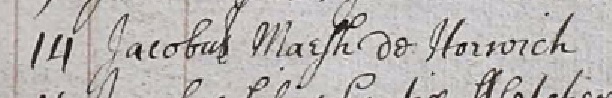 James Marsh burial 1727