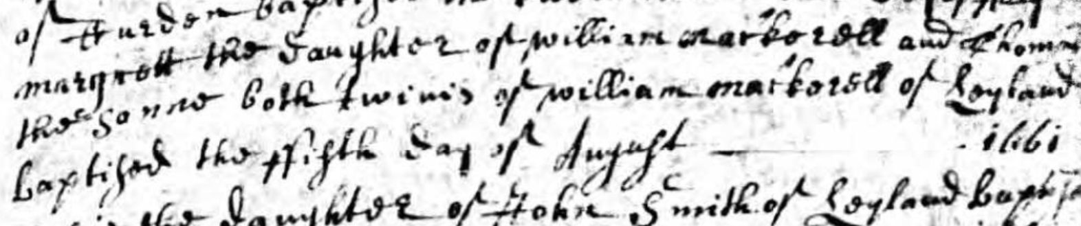 Thomas Mackerell baptism 1661