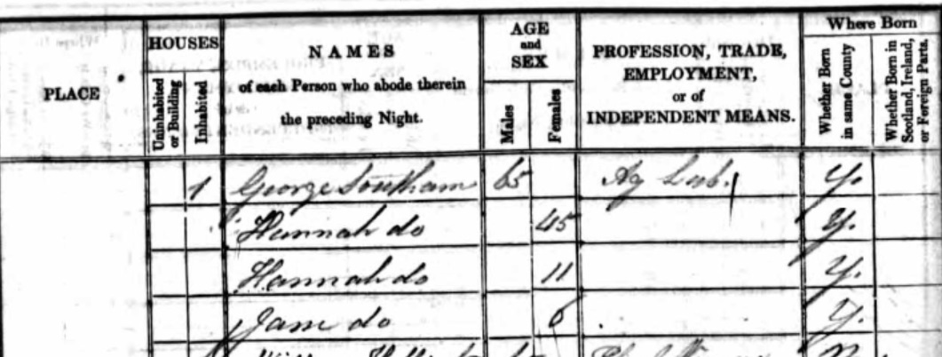 1841 census Bourton