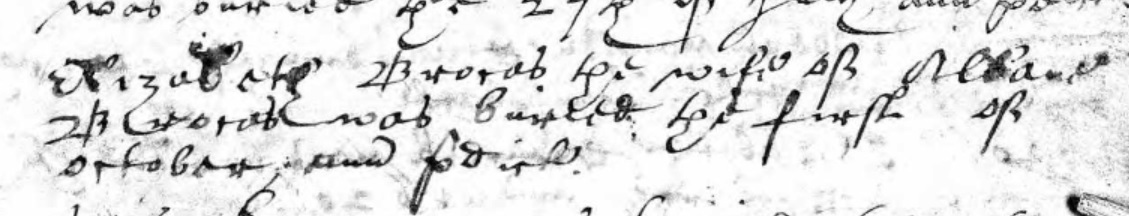Elizabeth Brockless burial
                1617