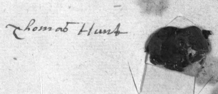 Thomas Hunt signature 1691