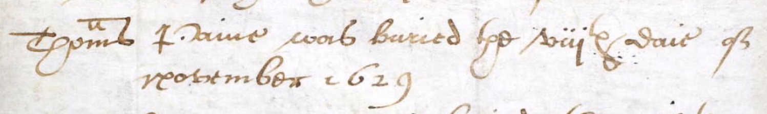 Thomas Paine burial 1629